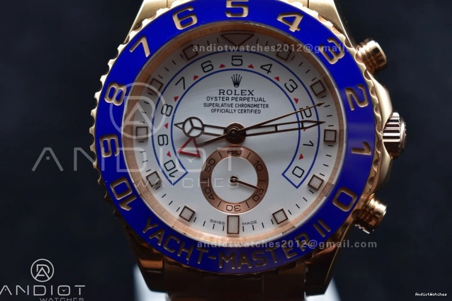 Best YachtMaster Blue A on TopPick Bracelet Ceramic II RG 1:1 RG 116685 Edition GMF 1223 0110